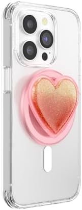 Elevate Your Smartphone Experience with the Mag Safe Compatible Pop Sockets Grip – Stylish Enamel Silver Heart Design, Magnetic Phone Stand & Secure Grip for i Phone, Ideal for Hands-Free Viewing & Effortless Wireless Charging, Customizable Swappable Top for Personal Flair