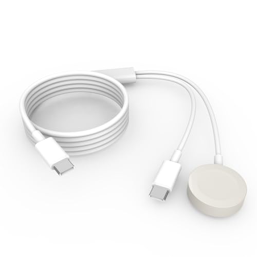 ISHEEP 2-in-1 USB C Fast Charger Cable: Efficient Dual Charging Solution for Apple Watch, i Phone & Air Pods – Portable, High-Speed Compatibility in Sleek Design for Travel Enthusiasts