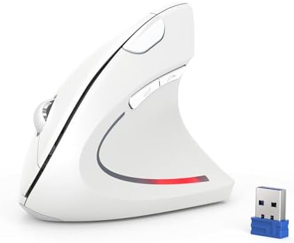 TECKNET Wireless Vertical Mouse – 4800 DPI Ergonomic Design for Ultimate Comfort & Precision, Adjustable DPI Levels for Seamless Navigation, Silent Clicks & 2.4 GHz Technology for Laptops, Desktops & Mac – Ideal Carpal Tunnel Relief Accessory