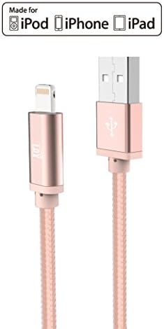 LAX MFi Certified Lightning Cable for i Phone & i Pad – 6 ft Durable Braided USB Cord with Fast Charging Capability for Enhanced Performance and Compatibility Across All Devices
