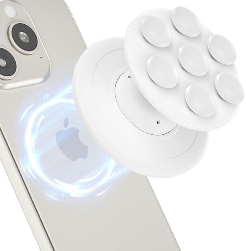 AUROX Chic Pink Magnetic Phone Grip – Premium Silicone Mag Safe Holder for i Phone 12-16 Series, Collapsible Design for Effortless Selfies & Videos, Enhanced Portability & Stability for Everyday Use, Ideal for Hands-Free Photography