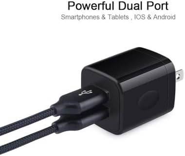 Ultimate Fast Charging USB Wall Charger Block with Dual Ports & 3 Pack 6 ft Type C Cables – Ideal for Samsung Galaxy S24/S23/S22/S21, i Phone 16/15, Google Pixel 9/8 Pro – Enhanced Compatibility & Speed for All Your Devices