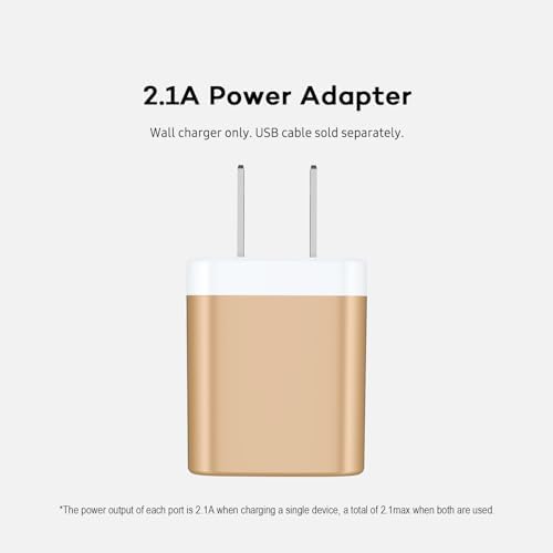 AILKIN Dual Port USB Wall Charger 2-Pack – 2.1 A Fast Charging Adapter for i Phone 15/14/13/12/11 Pro, Samsung Galaxy S23/S22/S21 – Compact Power Block with Quick Charge Technology – Universal Compatibility & Safety Features for Home and Travel