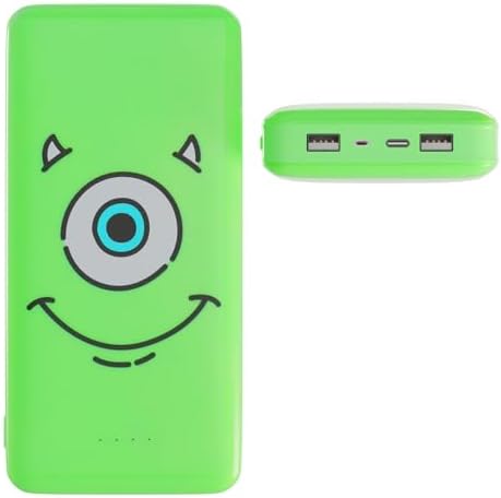 Disney/Pixar Monster, Inc 10,000 m Ah Portable Power Bank – Universal USB Charger Featuring Mike & Sully – Ideal Gift for Disney Fans, Teens, and Adults – Fast Charging, Lightweight Design for On-the-Go Power Solutions