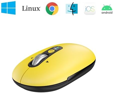 Ultra-Slim Wireless Bluetooth Mouse for Multi-Device Use – Lightweight Travel-Friendly Design with ±3000 DPI Precision, 4-Way Metal Scrolling, and 8 Customizable Buttons – Perfect for Laptops, Tablets, and Phones – Enjoy Quiet Operation and Long Battery Life for Enhanced Productivity