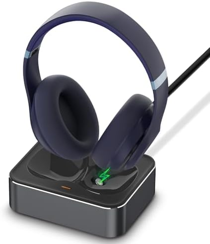 Magnetic Headphone Charging Dock for Beats Studio Pro & Studio 3 – Fast Dual USB-C & Micro-USB Charger Stand in Space Gray – Ultimate Compatibility & Sleek Design for Organized Spaces