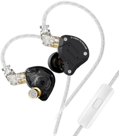 KZ ZS10 Pro Hybrid IEM Earphones – Ultimate 4 BA + 1 DD Driver System for Superior Audio Clarity, Premium Stainless Steel Finish, Customizable Detachable Cable, Perfect for Audiophiles, Musicians, and Gamers Seeking Unrivaled Hi-Fi Sound Quality, Ergonomic Lightweight Design for Extended Comfort in Any Listening Environment