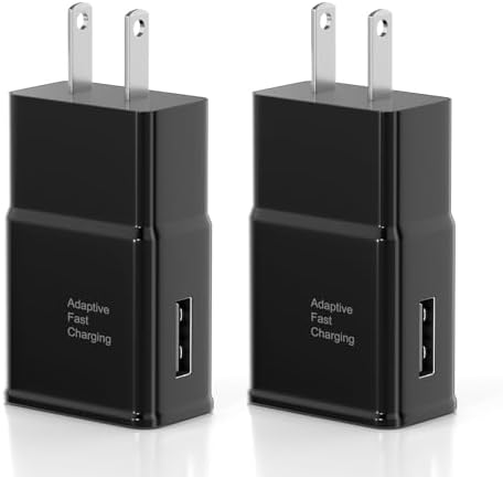 Samsung Adaptive Fast Charging USB Wall Charger Adapter – Dual Pack for Galaxy S25 Series, Note 5/8/9/10, Quick Charge Technology – Efficient Travel Plug for Android Devices and Enhanced Compatibility