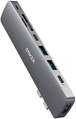 Elevate Your Mac Book Experience with Anker’s 8-in-2 USB-C Hub: Thunderbolt 3 Compatible Adapter Featuring 4 K HDMI, Dual USB-A&C 3.0 Ports, SD Card Slot & Lightning Audio for Ultimate Connectivity and Speed