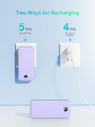 Ultra-Fast Portable Phone Charger with 12000 m Ah Capacity – All-in-One Power Bank with Integrated Cables, Wall Plug, and LED Display for i Phone, i Pad, Samsung – Essential Travel Companion for Uninterrupted Connectivity