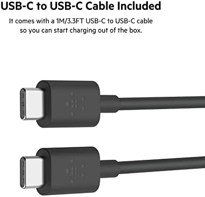 Belkin 37 W Dual Port Fast Car Charger with 3.3 ft USB-C Cable – High-Speed Charging for Galaxy S23, i Phone 14, and More – Compact Design with 25 W USB-C PPS & 12 W USB-A Ports – Perfect for Road Trips and Daily Commutes – Advanced Power Delivery for Speed & Efficiency