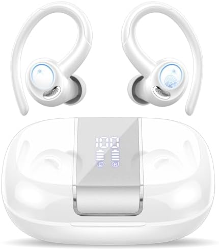 Elevate Your Audio Experience with VKROBAG Bluetooth 5.3 Sports Earbuds | CVC 8.0 Noise Cancellation for Crystal-Clear Sound | IP7 Waterproof Design Ensures Durability in Any Weather | 48-Hour Playback for All-Day Listening | Secure Over-Ear Hooks for Active Lifestyles | Immersive Enhanced Bass for Dynamic Sound Quality | Perfectly Engineered Wireless Earphones for Running, Workouts, and On-the-Go Use