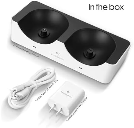 Wasserstein Premium Dual Charging Dock for Google Nest Cam – Quick Charge Station with Enhanced Compatibility for Indoor/Outdoor Use – Elegant Design with LED Charge Indicators – Optimal Solution for Concurrent Battery Charging to Maintain Home Security Efficiency