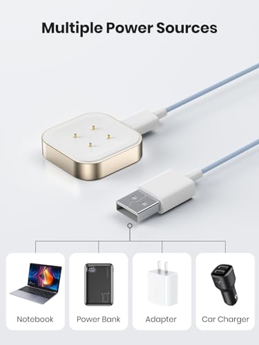 LVFAN Premium Charging Cable for Google Pixel Watch 3 & Fitbit Versa 4/Sense 2 – Ultra-Durable Nylon Braided Design for Rapid Charging and Travel-Ready Convenience – Essential Smartwatch Power Solution for Optimal Performance and Reliability