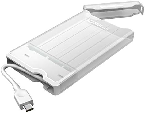 Ineo USB 3.1 Type C Tool-Less External Hard Drive Enclosure for 2.5 Inch SATA HDD & SSD – Fast UASP Supported Storage Solution for 7 mm & 9.5 mm Drives – Lightweight, Portable Design in Elegant White Finish for Enhanced Data Management Efficiency