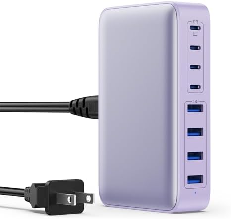 200 W Ga N III USB C Charging Hub – 6-Port Fast Charging Station for Laptops and Devices – PD 65 W Compatible with Mac Book Pro, i Pad, i Phone 15/16, Galaxy S23/S24, Steam Deck & More – Ultimate Universal Charger for Home, Office & Travel