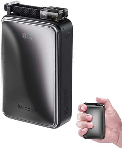 Mcdodo 20,000 m Ah Laptop Power Bank – Ultra-Portable 67 W Fast Charging Solution with Digital Display, Three Ports (USB-C1/C2, USB-A) and 60 W Cable for Seamless Compatibility with i Phone 15, Samsung S23, i Pad, and Mac Book Pro – Power On-the-Go for Tech Enthusiasts