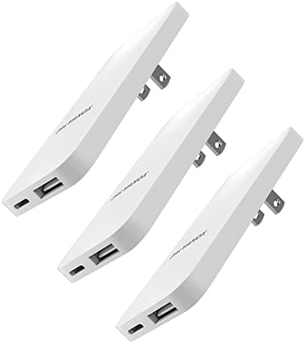 Ultra-Slim 3-Pack USB C Dual Port Wall Chargers – 20 W Fast Charging Adapters for i Phone 16/15/14/13 Pro/Max & Samsung Galaxy – Compact Folding Design for Travel – Enhanced Compatibility with USB-C/USB-A Devices