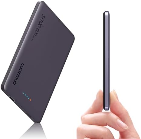 LUCKYDUO Ultra-Slim 5,000 m Ah Magnetic Power Bank – 20 W Fast Wireless Charger for i Phone 16/15/14/13 Series, Stylish Purple Design for Effortless Portability and Enhanced Charging Speed, Perfect for Travel & Daily Use