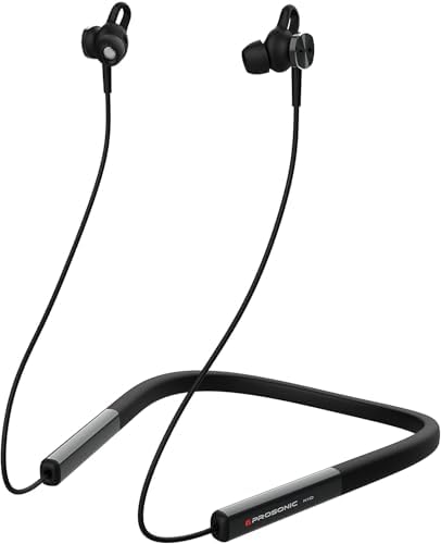 Prosonic Wireless Neckband Headphones – Premium HD Stereo Sound with 12 mm Drivers, 12-Hour Playtime, IPX5 Waterproof Rating, Ergonomic Sport Design for Active Lifestyles, Bluetooth 5.0 Connectivity for Seamless Audio Experience – Perfect for Fitness Enthusiasts and Music Lovers