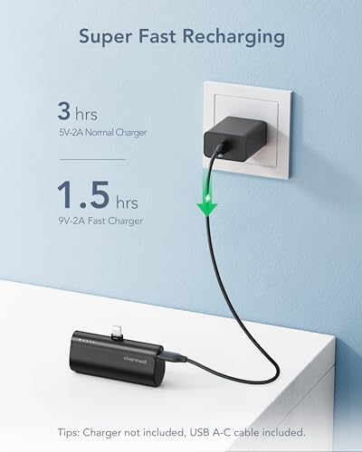 Ultra-Compact 5000 m Ah Charmast Portable Charger – 20 W PD Fast Charging Power Bank for i Phone 14/13/12/11/XR/8/7/6 – Mini Battery Pack with Enhanced Compatibility for On-the-Go Power Solutions