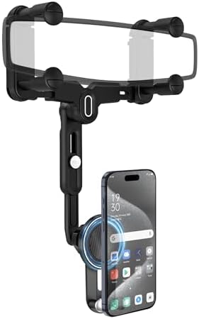 Revolutionize Your Driving Experience with Our Premium Mag Safe Car Mount – Secure Rear View Mirror Phone Holder for i Phone 16/15/14/13/12 Series & All Mag Safe Devices – Effortless Installation, Adjustable Viewing Angles, and Superior Magnetic Grip for Ultimate Safety and Convenience