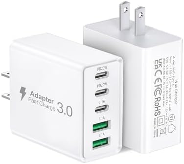 Efficient 50 W Dual USB-C Wall Charger Duo – Rapid Multi-Device Power Adapter for i Phone 16/15/14/13/12, i Pads, and Android Smartphones – Compact Fast Charging Solution for On-the-Go Professionals