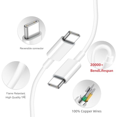 USB C Cable 20ft,C to C Cable Fast Charging 2 Pack,60W Extra Long Type C Cord Compatible with iPhone 16/15 Pro/15 Plus/16 Pro Max, iPad mini 6/ Pro 2021, Mac-Book Pro 2020, Samsung Galaxy S24,Switch – Enhanced Compatibility and Speed