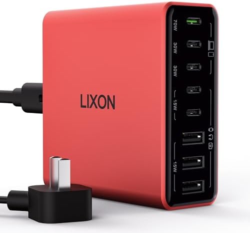 200 W Ga N IV USB-C Charging Hub – 8-Port Fast Charger Station with PD 65 W Laptop Power for Mac Book Pro/Air, i Phone 16/15/14, Galaxy S23/22 & Steam Deck – Ultimate Compact Solution for Multi-Device Efficiency and Safety