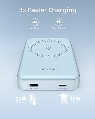 Magnetic Wireless Portable Charger 10,000 m Ah Power Bank with 20 W Fast Charging, Foldable Stand & USB-C Compatibility – Ultimate i Phone 16/15/14/13/12 Series Charging Solution for On-the-Go Convenience