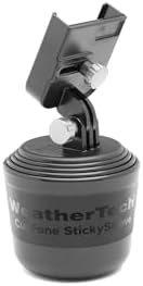 Universal Adjustable Car Cup Holder Phone Mount – Weather Tech Cup Fone for i Phone & Android – Secure Grip with Open Charging Access – Hands-Free Convenience – Durable Black Design for Every Vehicle