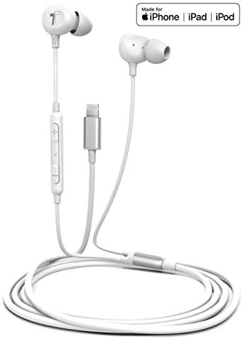 Thore Lightning Earbuds for i Phone – MFi Certified Wired In-Ear Headphones with Mic – High-Fidelity Sound for i Phone 7/8 Plus, X, XR, 11, SE, 12, 13, 14 Pro Max – Ultra-Portable White Design for Music & Calls – Premium Audio Experience