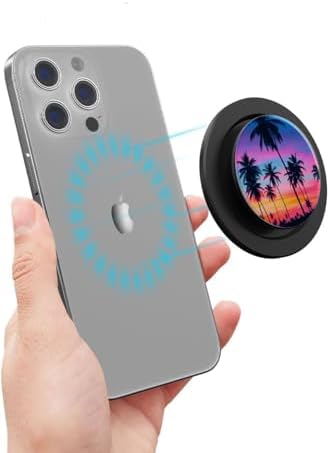 Sleek Coconut Tree Palm Magnetic Phone Grip for Mag Safe – Adjustable Smartphone Holder with Enhanced Stability, Effortless Wireless Charging Support, and Ergonomic Comfort – Ultimate Stylish Accessory for Secure Device Handling and Drop Prevention