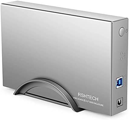 RSHTECH 3.5-Inch Aluminum USB 3.1 Gen 1 HDD Enclosure with Type C to SATA Connectivity – Ultra-Fast External Dock Case for 16 TB Drives, Perfect for SSD and HDD Data Management, Quick Setup & Enhanced Durability