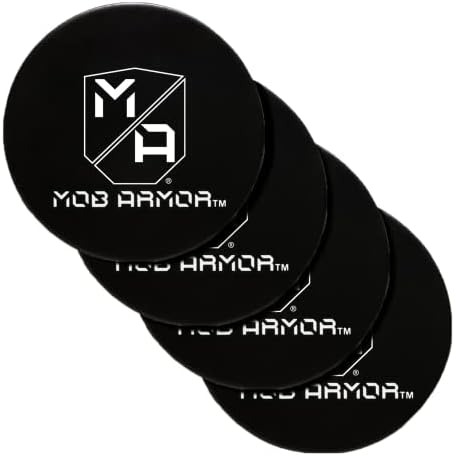 Mob Armor Magnetic Phone Mount Plates – High-Strength Adhesive Steel Discs for Ultimate Hands-Free Navigation & Car Mount Compatibility – 2-Pack Black Vehicle Accessory for Effortless Device Attachment