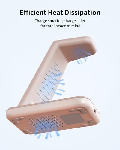 Magnetic Wireless Charging Station for i Phone 15/14/13/12 Pro Max & Apple Devices – Joy Geek 3-in-1 Fast Charger Pad for i Phone, Apple Watch Ultra 9-2, and Air Pods – Compact Design with Enhanced Compatibility and Secure Magnetic Alignment