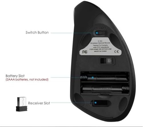 Ergonomic Left-Handed Wireless Mouse – Sleek Pink 2.4 GHz Vertical Design with Customizable DPI, Quiet Click, and 6 Buttons for Enhanced Comfort and Productivity on Laptops and Desktops