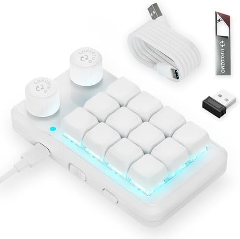 Revolutionize Your Gameplay with the Compact RGB Macro Pad – 12-Key Programmable Mechanical Keyboard for One-Handed Precision, Wireless Convenience, and Versatile Compatibility – Elevate Efficiency in Gaming, Coding, and Creative Tasks with Custom Shortcuts and Ergonomic Design!