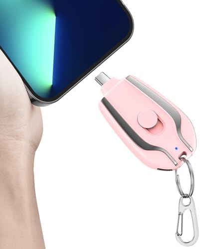 EMNT Keychain Power Bank – 2000 m Ah Ultra-Compact Emergency Charger for i Phone 15, Android Devices & More – Lightweight USB-C Mini Power Pod for Quick Charging on the Go – Essential Travel Accessory for Busy Lifestyles