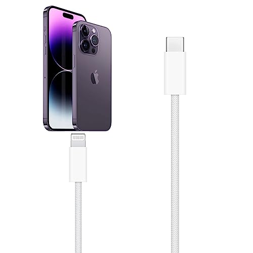 10 FT Woven Lightning to USB C Charging Cable – Premium Fast Charger for i Phone & i Pad – Tangle-Free Durability with Enhanced Length for Ultimate Flexibility – High-Quality, Reliable Performance for Home & Travel – Ideal for Apple Devices Including i Phone 14 Pro, 13, 12, SE 2 nd & More