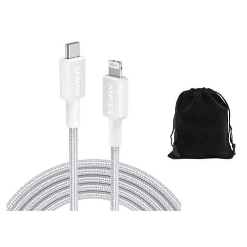 Anker 10-Foot Braided Lightning to USB-C Fast Charging Cable – Premium Durability and High-Speed Performance for i Phone, i Pad & Lightning Devices, Includes Convenient Travel Pouch – Exceptional Length for Effortless Reach and Seamless Data Transfer