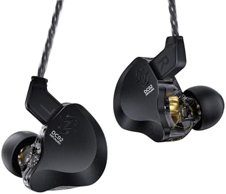 CCZ DC02 Hi-Fi In-Ear Monitors – Premium Wired Earbuds for Musicians and Audio Lovers – Cutting-Edge Dual Magnetic Circuit Technology for Superior Sound Clarity and Noise Isolation – Robust 4 N OFC Cable for Enhanced Durability – Perfect for Studio Use, Live Performances, and Everyday Listening (Sleek Black, No Microphone) – Transform Your Music Experience with Unmatched Fidelity