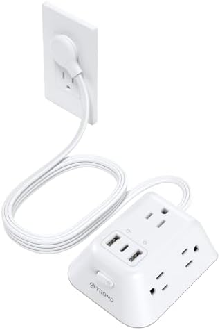 Ultimate Desk Clamp Power Strip: 5 AC Outlets & 3 USB Fast Charging Ports, Mountable Surge Protector for Home Office & Gaming, Fits 1.97″ Thick Table Edges, 6 FT Flexible Extension Cord, Enhance Productivity & Organize Your Workspace
