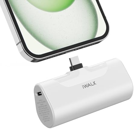 Ultra-Compact i WALK 4,500 m Ah Portable Charger for i Phone 16/15 & Samsung Galaxy S25/S24/S23 – Fast 20 W Power Bank with USB-C Connectivity for Seamless On-the-Go Charging – Lightweight Travel Essential for All Smartphones