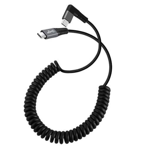 Revolutionary xiwai USB4 Type-C Male to Male Extension Cable – 20 Gbps Data Transfer with 100 W Power Delivery, 8 K Video Output, Coiled Design for Maximum Space Efficiency, and Angled Connector for Seamless Access in Compact Areas – Perfect for Laptops, Tablets, and Modern Tech Environments