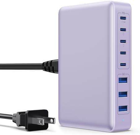 Power Up in Style: 300 W Ga N IV 8-Port USB-C Charging Hub – Fast PD 100 W Charger for Mac Book, i Phone 16/15/14, and Galaxy Devices – Ultimate Compact Charging Solution for Home and Travel Efficiency – Multi-Device Compatibility with Rapid Charging Capability – Engineered for Professionals and Tech Enthusiasts – Stay Powered Anywhere with This Versatile Charging Station