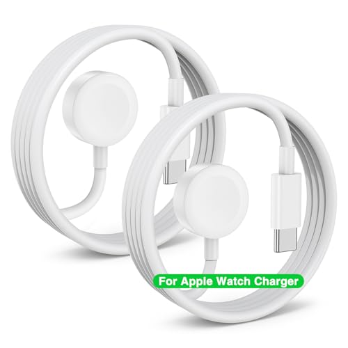 Revolutionize Your Charging Routine with the Enhanced 2-Pack USB-C Magnetic Apple Watch Charger – Fast Charging Cable for Ultra 2, SE (2 nd Gen), Series 10-3 FT Length, Effortless Compatibility with All Models – Durable, Reliable, and Perfect for On-the-Go Power Needs