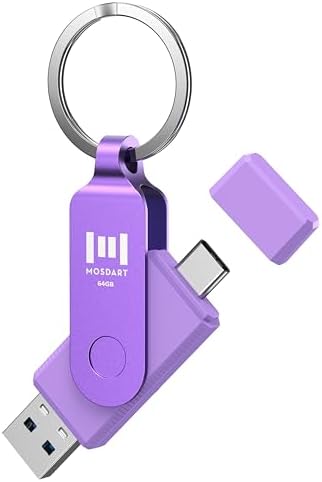 MOSDART 256 GB USB 3.1 Dual Flash Drive – Lightning-Fast Data Transfer for i Phone 15/16, Android, i Pad & Mac Book – Versatile USB-C & A Compatibility – Portable Keychain Design with LED Status Indicator