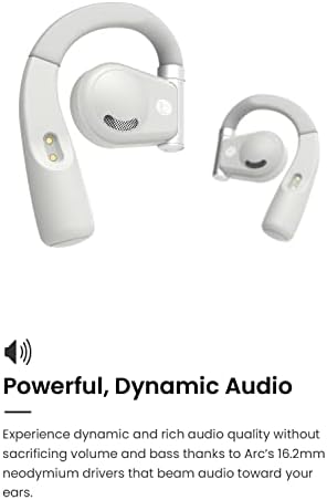 Cleer Audio ARC Open-Ear True Wireless Headphones – Cutting-Edge Touch Control, Extended Battery Life & Crystal Clear Sound for Music Lovers & Podcasters (Light Grey) – Perfect for Active Lifestyles & Effortless Device Integration