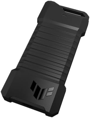 ASUS TUF Gaming A1 External M.2 NVMe SATA PCIe SSD Enclosure – Ultra-Fast USB-C Storage Solution with M.2 Q-Latch, IP68 Waterproof & Dustproof Design, Perfect for PS5 and Xbox Gamers, Enhanced Drop Resistance, Sleek Black Finish for Optimal Performance and Reliability